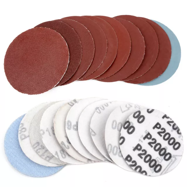 100Pcs 3 Inch 75mm Sandpaper Sander Disc Mix Sanding Polishing Pad 80-3000 grits