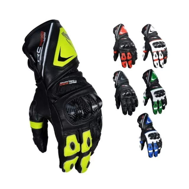 Guantes De Cuero Motocicleta, Protección CE Para Deportes De Motorista, Carreras