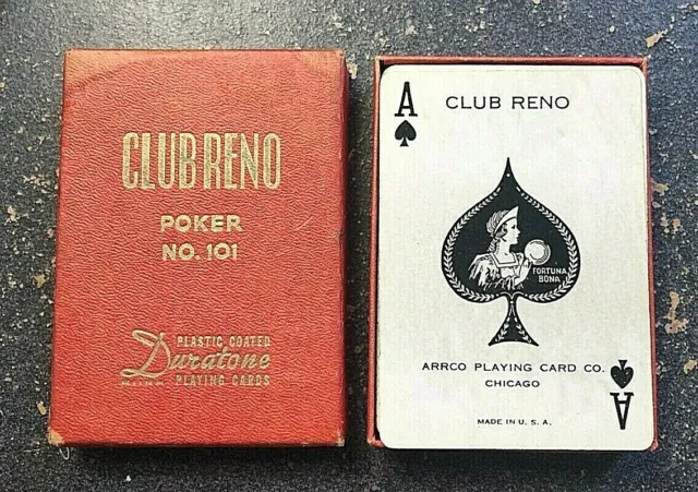 VINTAGE CLUB RENO Poker No.101 Circa 1943 AARCO Duratone £36.90 - PicClick  UK