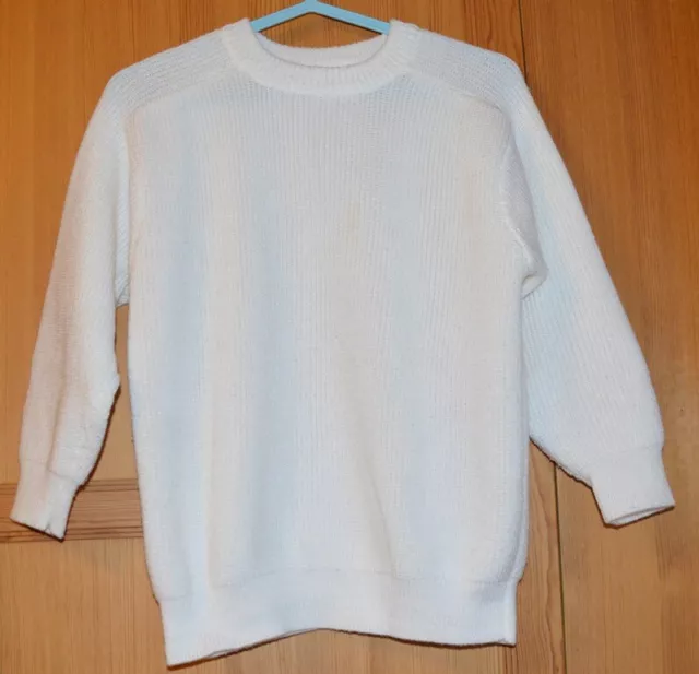 PULL BLANC  - Taille 14 ANS  - encolure arrondie - manches longues Garçon/Fille