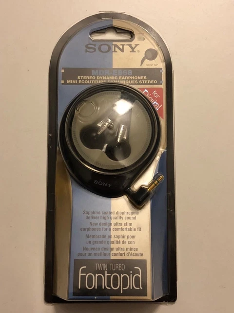 VINTAGE SONY MDR-E868 Earphones New Old Stock Sealed 1995