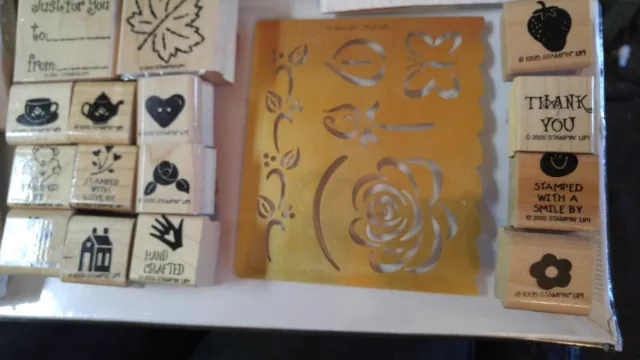 Stampin Up Lot of 21 Stamps  3 Pads Brass Stencil 2