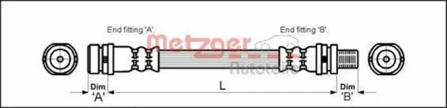 METZGER Flexible de frein Durite De Frein 4112506 pour FORD MONDEO II (BAP) 283