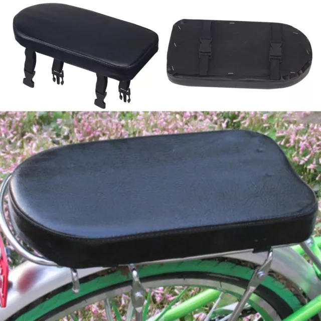 Universal Motorcycle Rear Cushion Pad Bicycle Rear Passenger Seat Cover W/ Screw 3