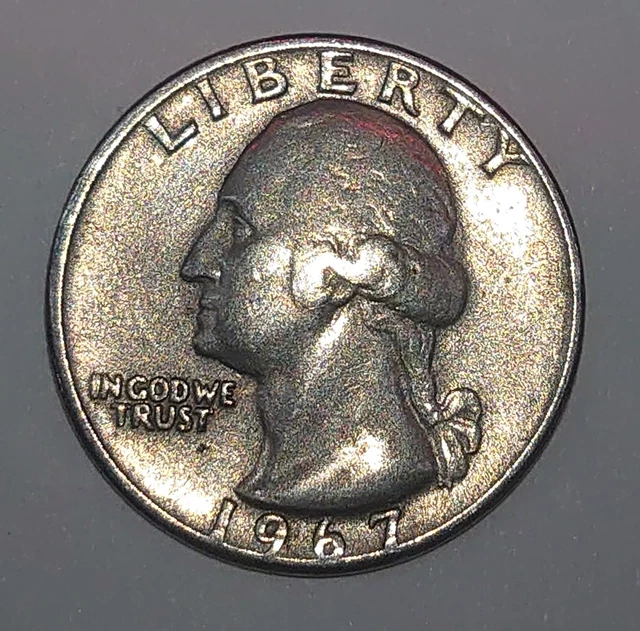 1967 Liberty Washington Quarter Dollar US Collectors Coin No Mint Mark - Error