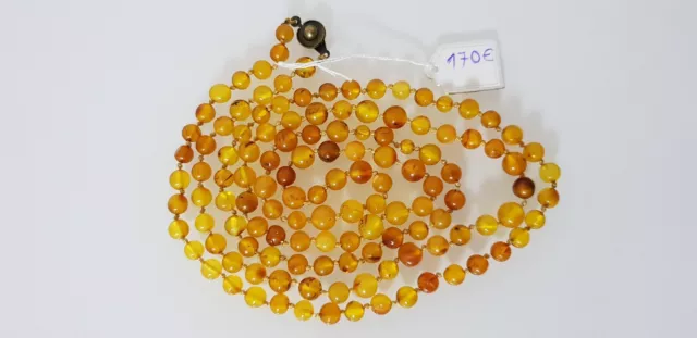 103cm ANTIKE NATUR BERNSTEINKETTE HALSKETTE Amber D'ambre Ambar Ambra