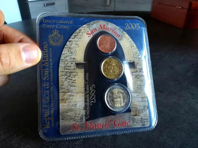 5 Euros Argent Saint Marin 2005 Bu + Mini Set Lot 2 Euros , 20 Et 10 Centimes Bu