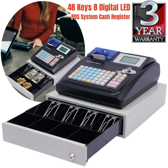 48 Keys Electronic Cash Register High-quality POS Casher Thermal Printing USA, p