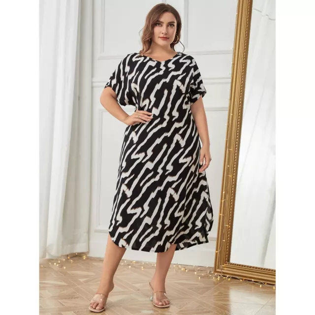 Casual Short Stylish Plus Size Women's Spring/Summer Sleeve Nightgown