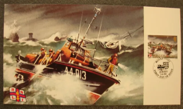 Jersey 1984 R.n.l.i Lifeboard Station Centenary First Day Of Issue Stamp Card