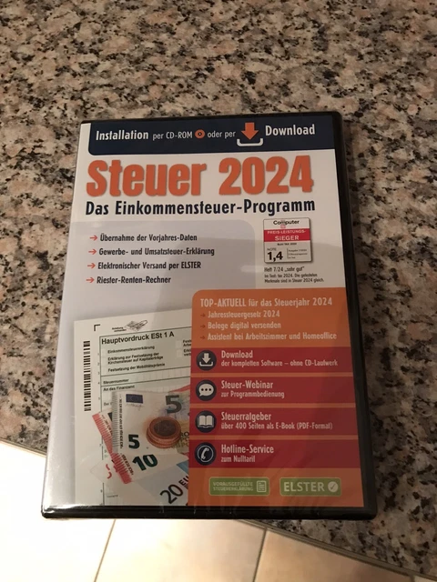 ALDI STEUERSOFTWARE 2024 für das Jahr 2024 Einkommensteuer NEU OVP CD