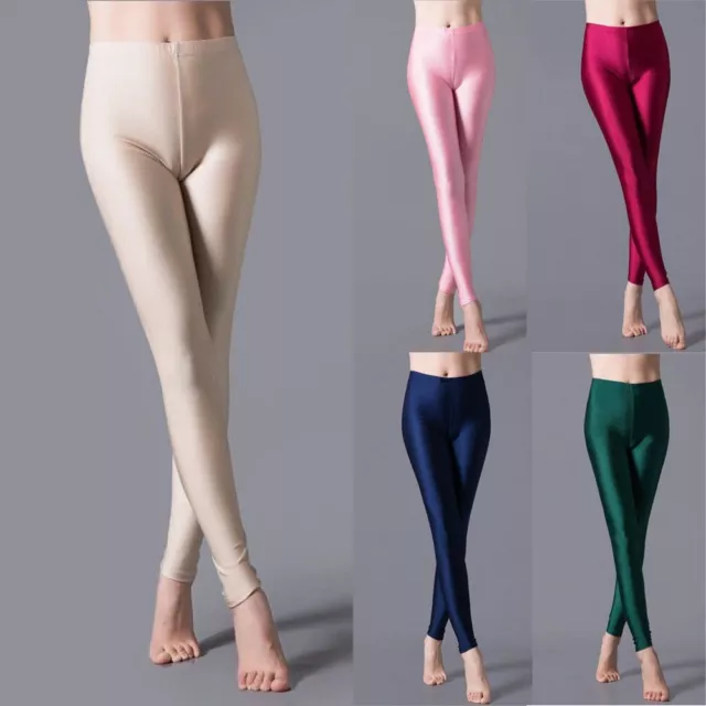 Dark Green High Waist Elastic Slim Yoga Leggings Women Sports Trousers S~2XL