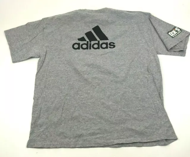 ADIDAS SHIRT SIZE Extra Large Gray Tee Short Sleeve Logo Spell Out Men ...