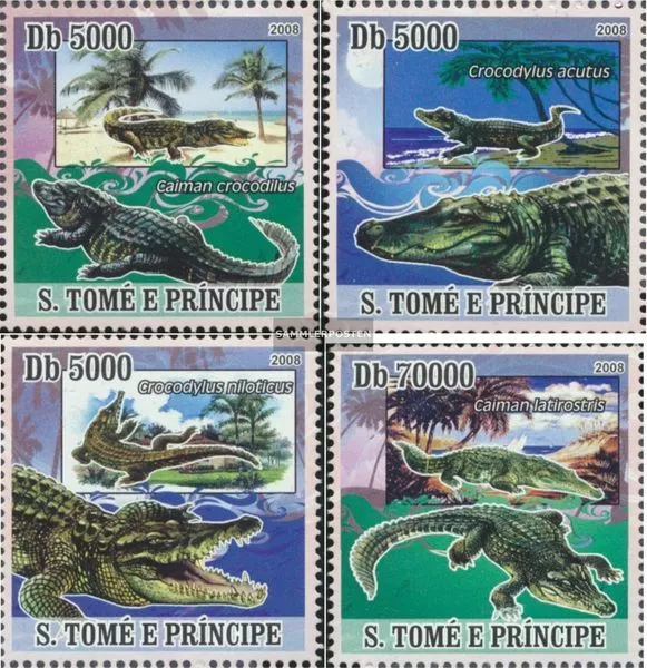 Sao Tome e Principe 3355-3358 (kompl.Ausg.) postfrisch 2008 Krokodile