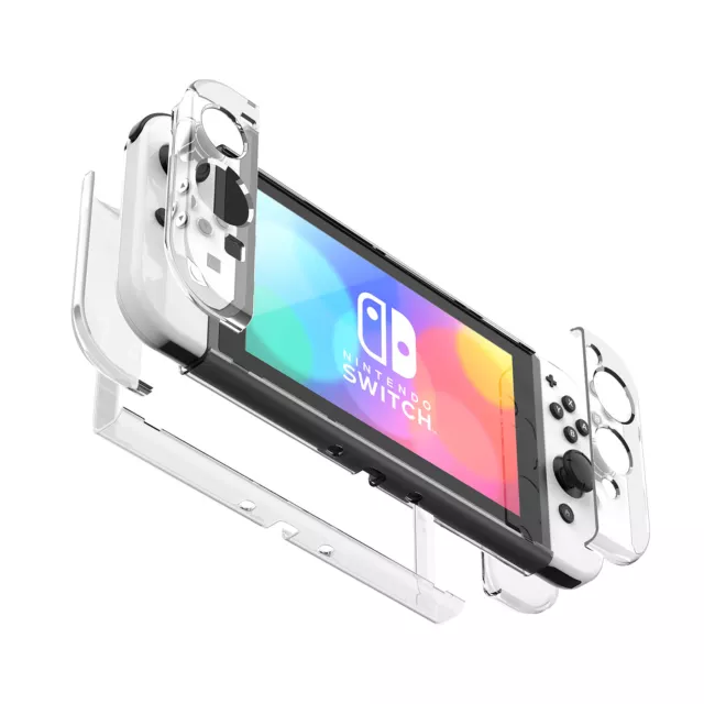 For Nintendo Switch OLED 2021 Console JoyCon Grip Case Cover Clear Dockable Case