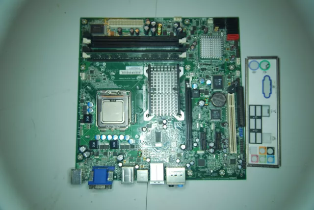 Gateway GM5632E motherboard w/Core2 Duo SLA5E 1.8Ghz cpu 1Gb ram and I/O plate