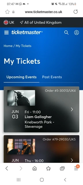 liam gallagher knebworth tickets Friday 3rd June 