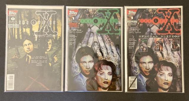 The X files comic book # 0 , 1 , Special Edition 1 set Topps high grade copies