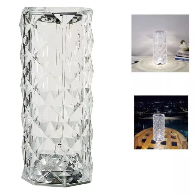 Lampada Tavolo Led Ricaricabile Tipo Cristallo Diamante Ricaricabile Touch Rose