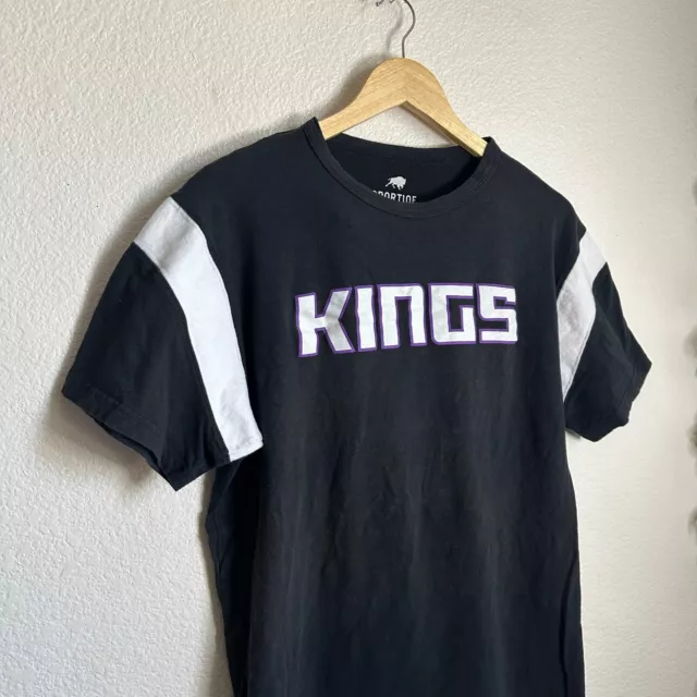 Sacramento Kings Shirt Womens L Black Short Sleeve Sportiqe Basketball NBA TOP 3