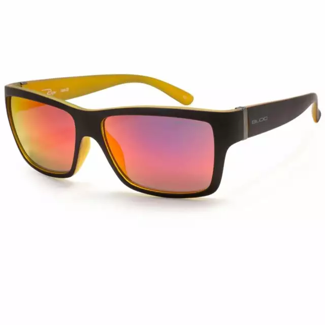 BLOC RISER XR1 Mens/Womens Sunglasses MATT BLACK & YELLOW / RED MIRROR CAT.3