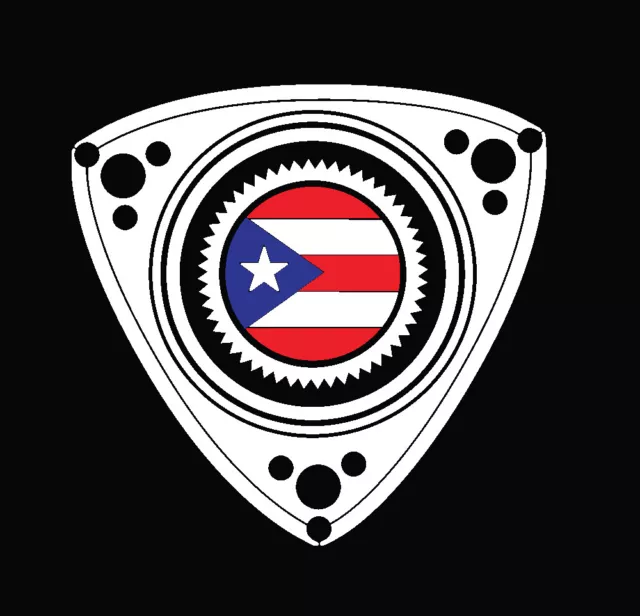 PUERTO RICO CAR DECAL STICKER ROTARY  with PUERTO RICAN FLAG #315