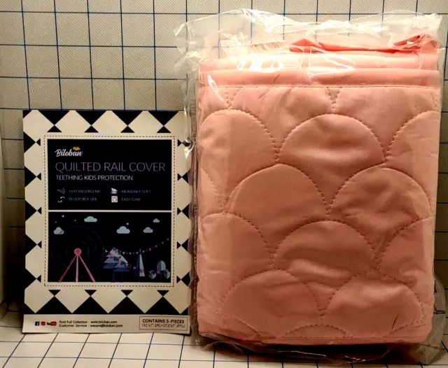 Biloban Pink Padded Crib Rail Cover Teething Protector Baby Infant