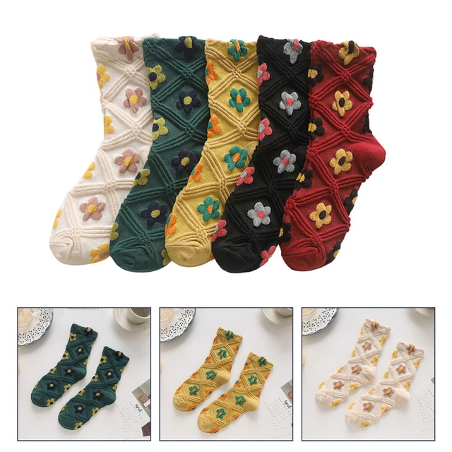5 Pairs Women Cotton Socks Nouveauté Coton Chaussette Fille Chaussettes Chausset