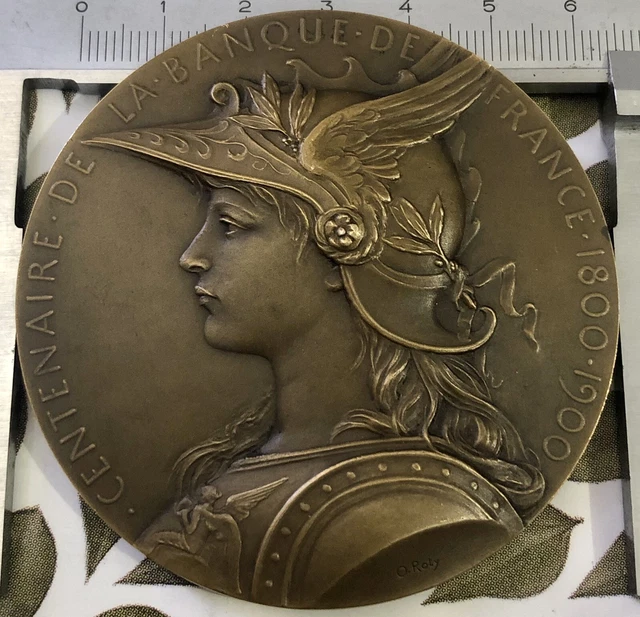 MEDAILLE EN BRONZE BANQUE DE FRANCE PAR ROTY ART MEDAL  DIAMÈTRE 68 mm