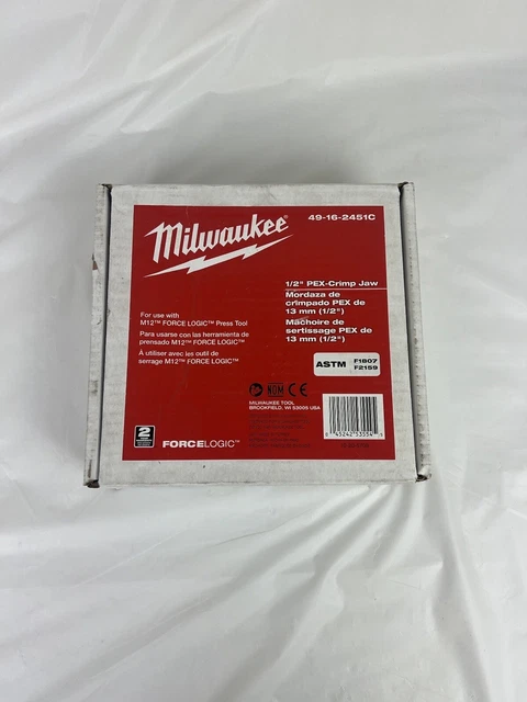Milwaukee 49-16-2451C 1/2'' PEX Crimp (F1807 & F2159) Jaw for M12 Press Tool