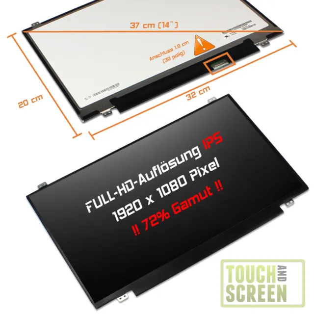 14,0" LED Display matt passend für Lenovo ThinkPad E470 20H1006Y IPS Full-HD