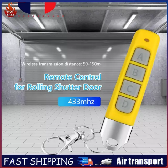 433MHz Cloning Code 4 Keys Garage Gate Door Copy Remote Control (1pc Yellow) FR