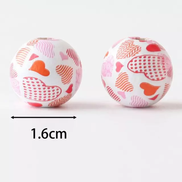 45 Pieces Valentine's Day Wooden Beads 16mm for Wedding Party Favors 2