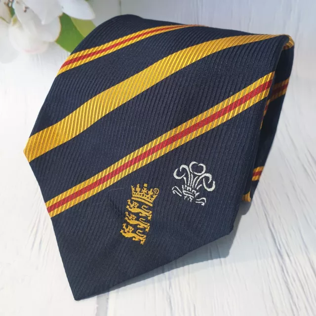 ALEC STEWART 2003 Cricket TESTIMONIAL TIE Surrey England SILK Navy Blue Sport