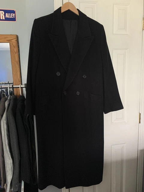 Fleurette 100% Cashmere Long Black Luxurious Coat Sz 40