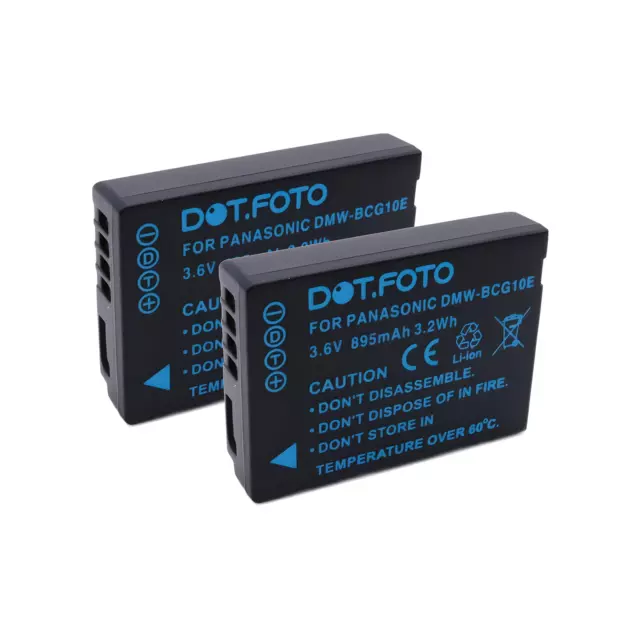 2x Battery for Panasonic DMW-BCG10 | DMC-TZ6/TZ7/TZ8/TZ9/TZ10/TZ20/TZ30/TZ65
