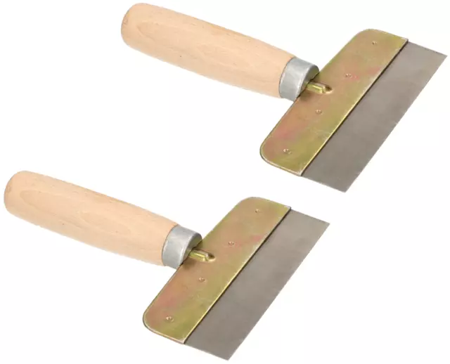 2er Set Schaberspachtel 120mm mit Holzgriff zum Entfernen von Laken und Farben