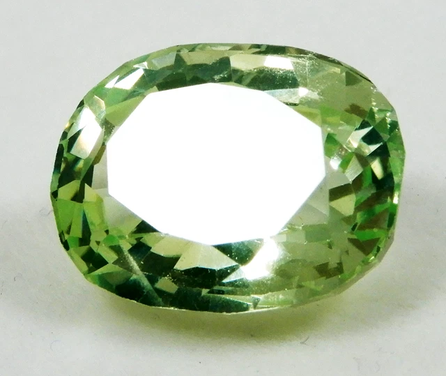 Genuine Synthetic  EGL Certified 9.80 Ct Oval Cut Green Peridot Gemstone