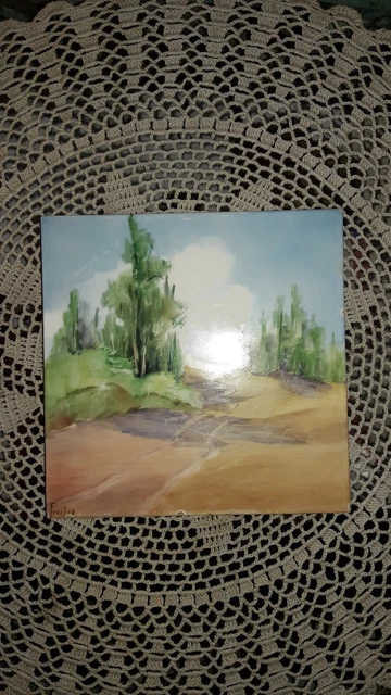 Hand Painted Artist Tile by West Coast Tile Co. 6" x 6" , CALIFORNIA POTTERY