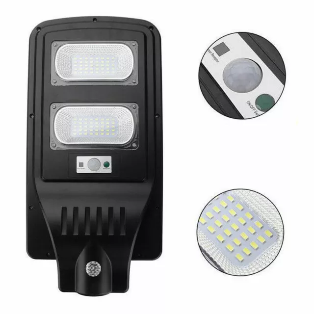 Lampione Stradale Faro Led 60W Pannello Solare Telecomando Sensore Crepuscolare