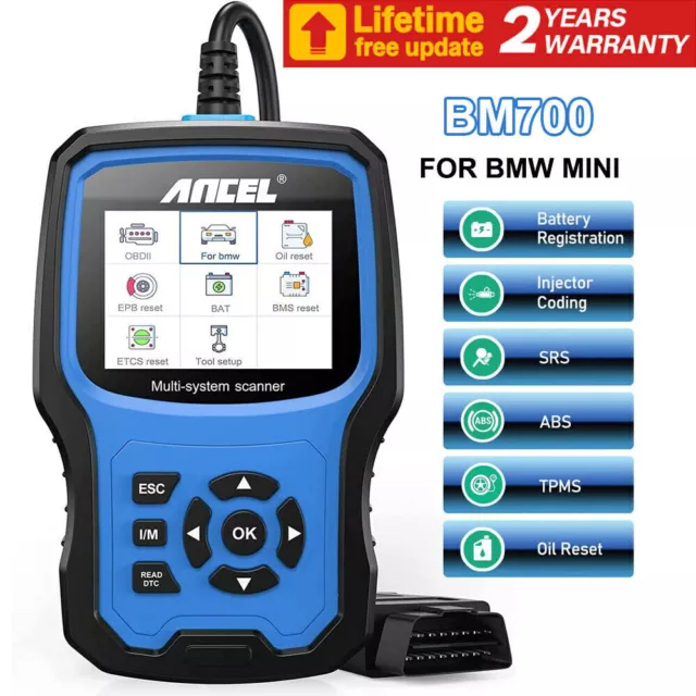 ANCEL BM700 Battery Registration Tool Fit for BMW Full Diagnostic Tool Oil Reset