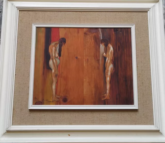 VINCENZO RIBAUDO / OLIO SU TAVOLA "DONNA" _ 60x68 cm