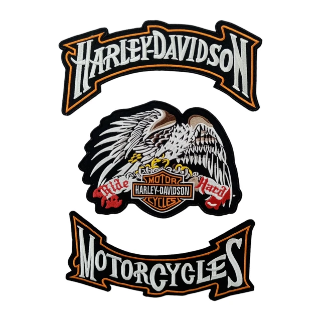 Harley Davidson Ride Hard Flying Eagle - Harley Motorcycle 12" Eagle Patch