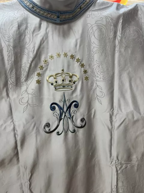 CASULA MARIANA BIANCA IN SETA ACETATO. Made in Italy  nuova
