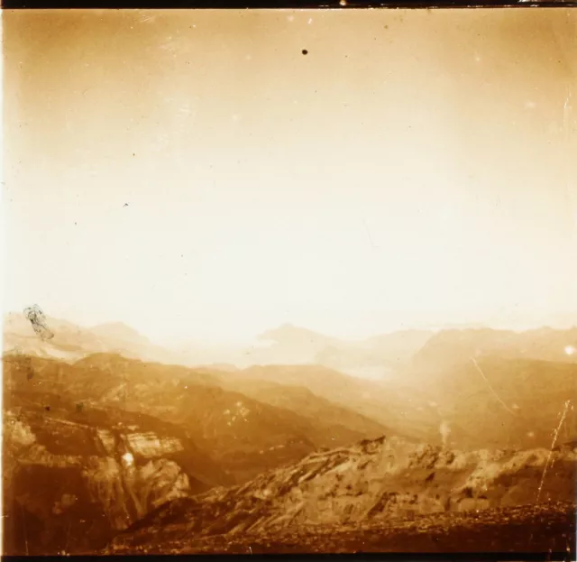 FRANCE SUISSE Les Alpes Mont Buet Montagnes, Photo Stereo Plaque Verre VR2L13n9