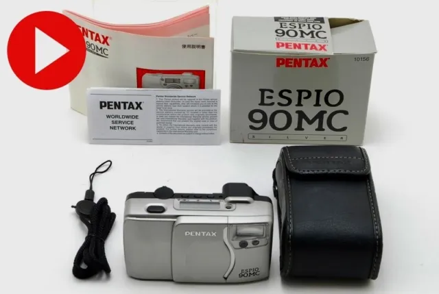 Movie[Near MINT / BOX]Pentax Espio 90 MC Silver point & shoot 35mm From JAPAN
