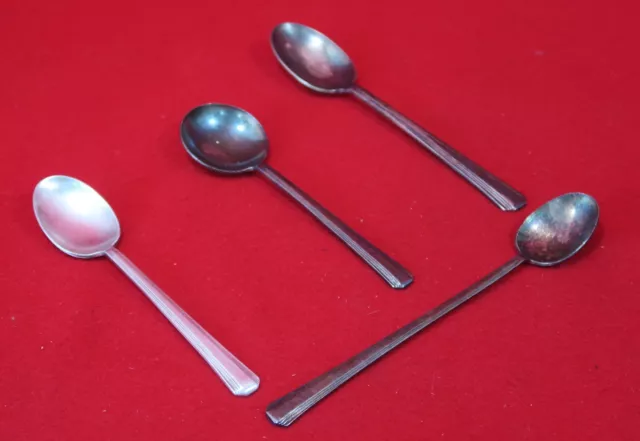 Vintage Southern Pacific Lot Of Four Isc Spoons: Coffee, Soup, Cereal & Ice Tea