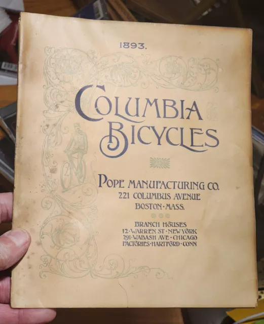 1893 Columbia Century Road Racer Racing Light Roadster Bicycles Catalog Booklet