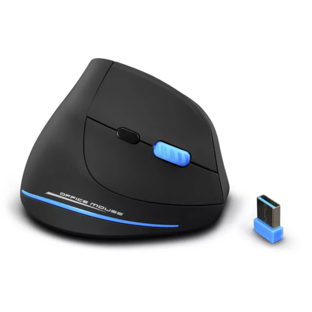 Zelotes F-35A Vertikale kabellose Gaming-Maus mit einstellbarem 2400DPI für PC