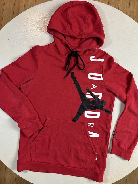 Air Jordan Youth Size MEDIUM Red Hoodie Sweater Spellout Jumpman Logo M